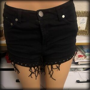 Sexy black denim shorts